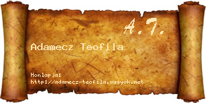 Adamecz Teofila névjegykártya